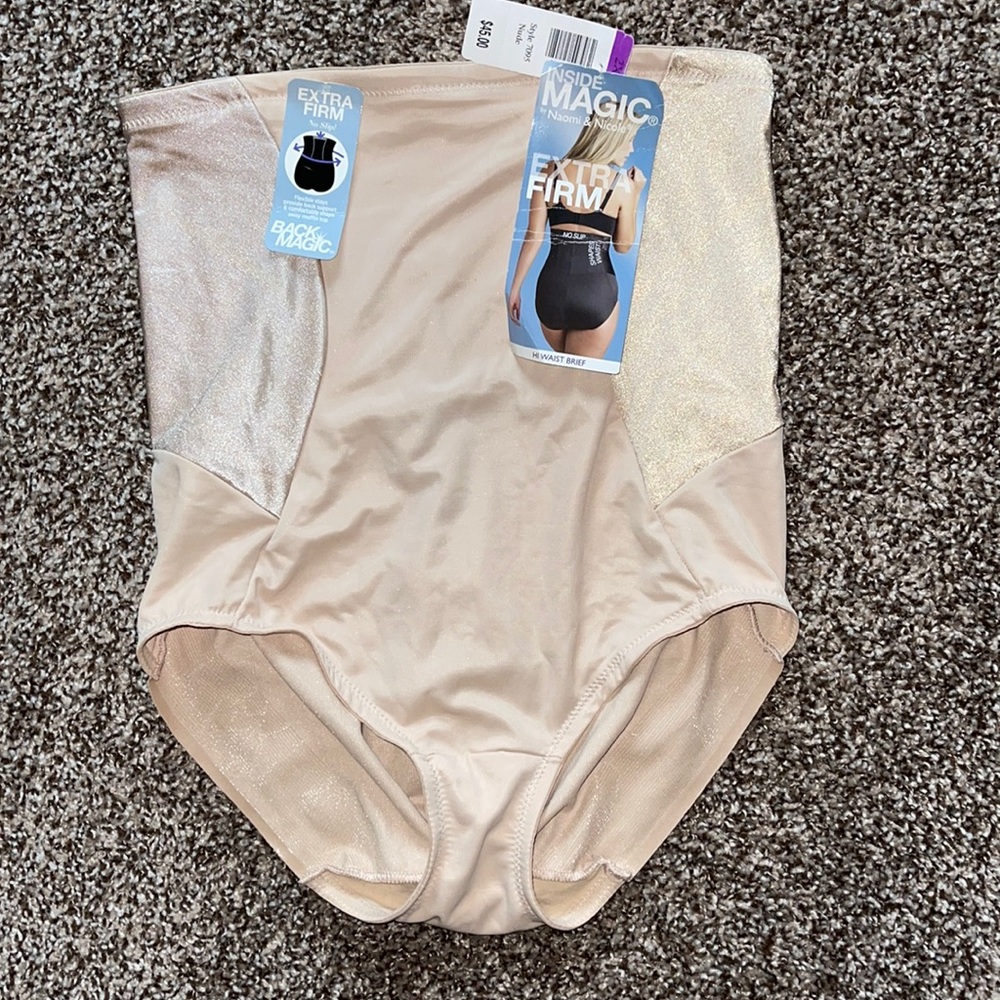 NEW!! Naomi &Nicole nude Back magic high waist brief sz 2x shape wear